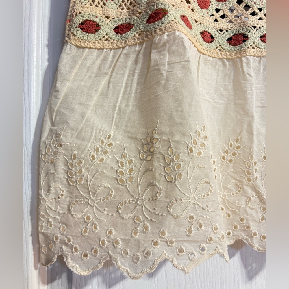NWT Qed London Floral Crochet Knit Flowy Boho Beach Sleeveless Top Small/Med - Picture 5 of 8